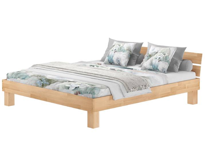 Doppelbett Massivholzbett Holz-Doppelbett 180 x 200 cm Buche Massiv
