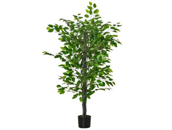 HOMCOM Künstlicher Ficusbaum groß 135 cm Kunstpflanze im Topf wie echt