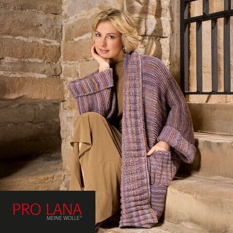 Strickanleitung – Strickmantel Kraus rechts aus Pro Lana Armonia