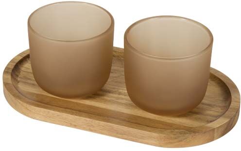 Set di vassoio da portata in legno con set di bicchieri in vetro con finitura opaca male Personalizzate o neutre Seasons