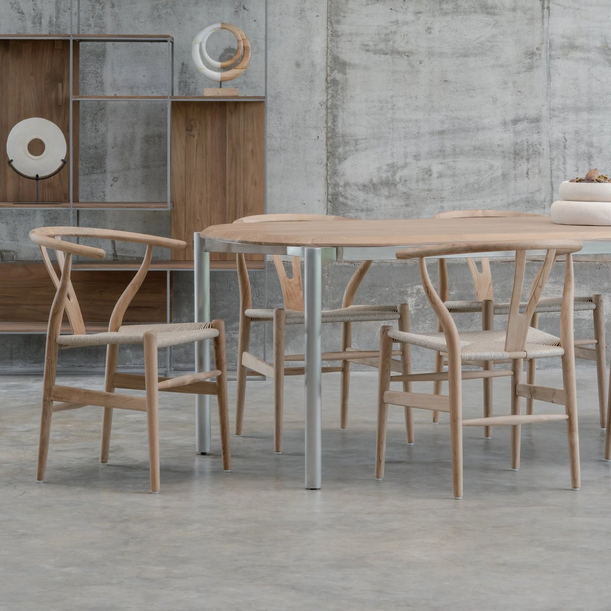 Dua Living Håvard Design Stoel - Teakhout - Natuurlijk - Scandinavische Eetkamerstoel met Armleuningen