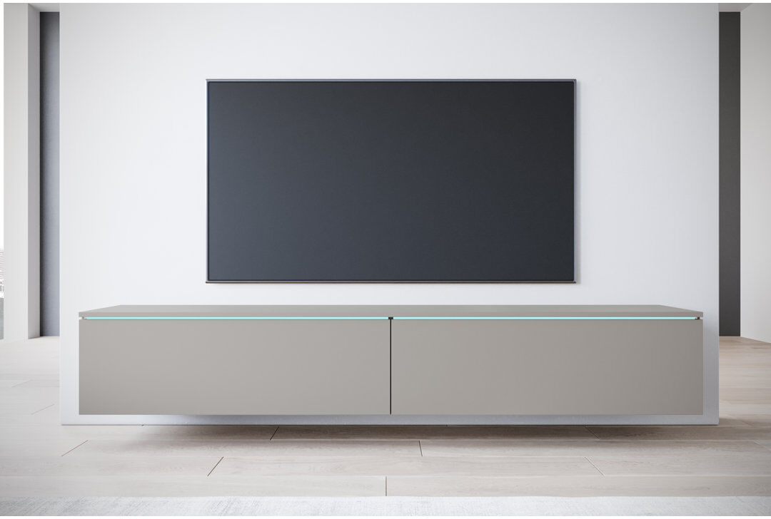 17 Stories Suleekha Tv Cabinet 180 Cm, With Led Lighting Grey 78"