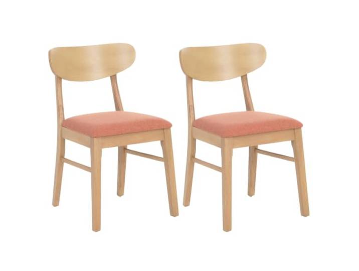 Mendler 2er-Set Esszimmerstuhl HWC-M59 - helles Gestell, Stoff terrakotta Küchenstuhl, Stuhl, Stoff/Textil, Massiv-Holz