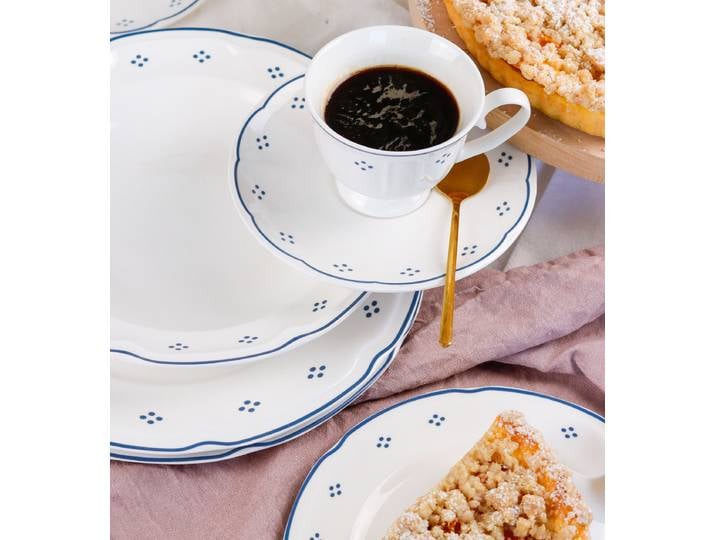 Kaffeeservice Lova 18-teilig Weiß/Blau