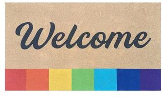 Evergreen "28"" x 16"" Natural Coir Mat, Welcome"