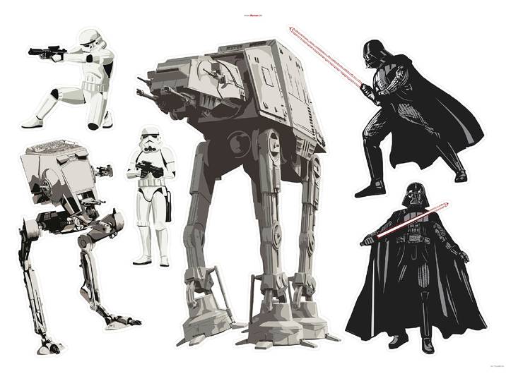 Wandtattoo KOMAR Star Wars Doomed - Grösse 100 x 70 cm , schwarz-weiss (grau, schwarz, weiß), B:100cm H:70cm, Folie, Wandtattoos, Wandtattoo, selbstklebend, Wandsticker, Kinderzimmer