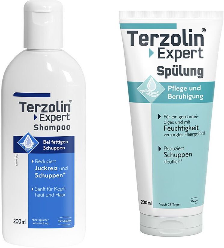 Terzolin Expert Shampoo bei fettiger Kopfhaut + Spülung Pflegender Schutz 1 St Kombipackung