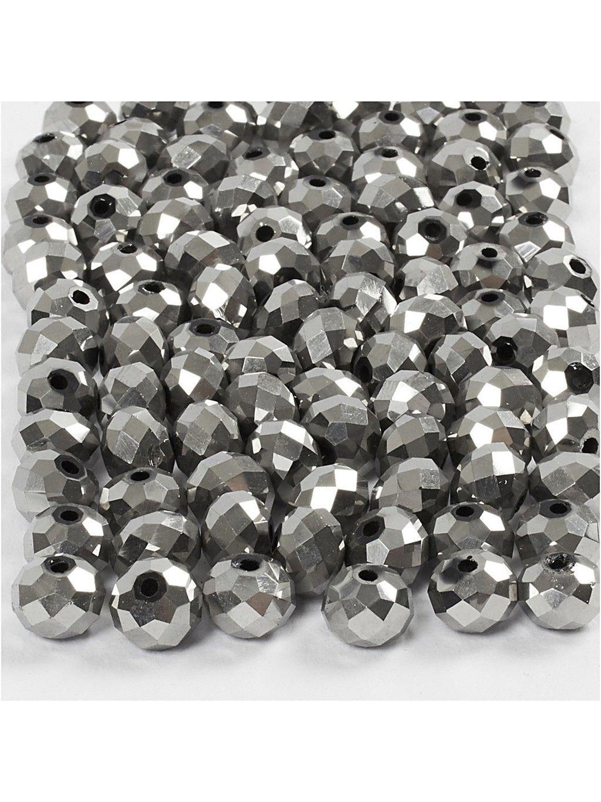 Creativ Company Faceted Beads Metallic Gray 100pcs.