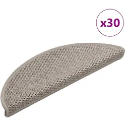 vidaXL Stufenmatten Selbstklebend Sisal-Optik 30Stk. 56x17x3cm Silbern