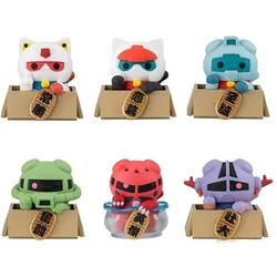Megahouse Mobile Suit Gundam Mega Cat Project Sammelfiguren 6er-Pack Cats Luckycat 6 cm Blind Box (with gift)