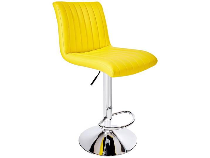 Barhocker höhenverstellbar mit Lehne Party Gelb/Chrom