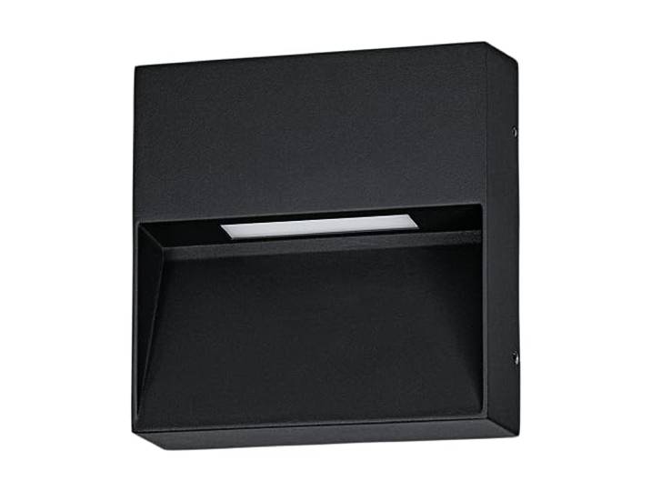 EGLO Applique murale extérieure LED Maruggio\, lampe de façade carrée luminaire d‘extérieur en aluminium noir\, température de couleur variable (blanc chaud – froid)\, IP65