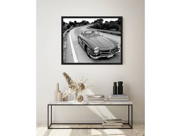 Tableau déco The Mercedes I Cadre : hêtre massif verni Revêtement : plexiglas Noir 93 x 73cm