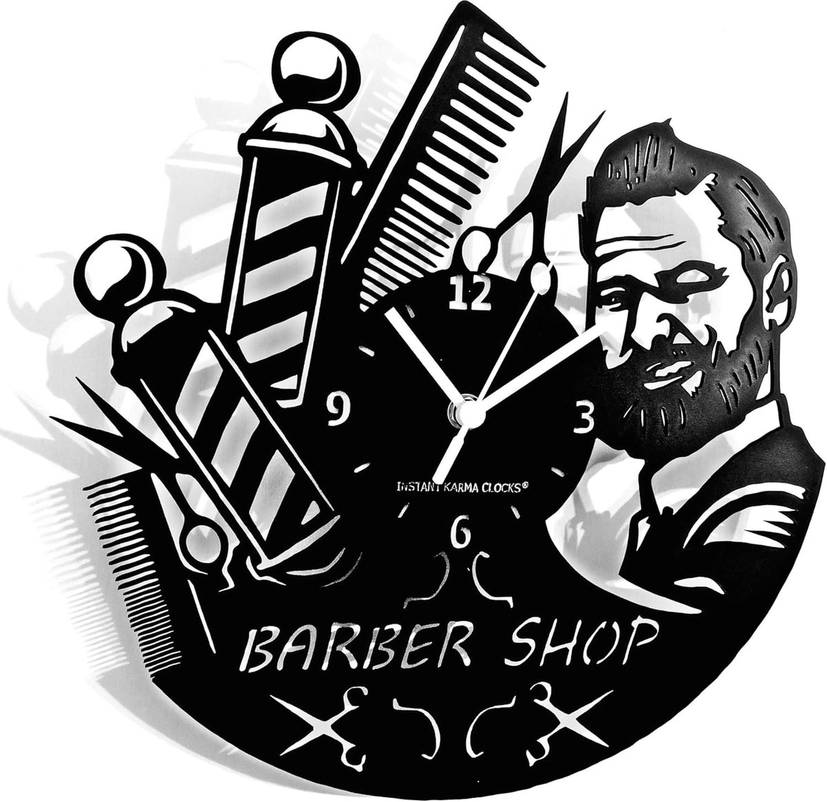 Multicolor Wandklok Barber Shop Wanddecoratie voor Kapsalons - 30 cm