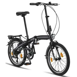 Licorne Bike Conseres Premium Falt Bike in 20 Zoll - Fahrrad für Herren, Jungen, Mädchen und Damen - Shimano 6 Gang-Schaltung - Hollandfahrrad  Zoll:20;Farbe:Schwarz