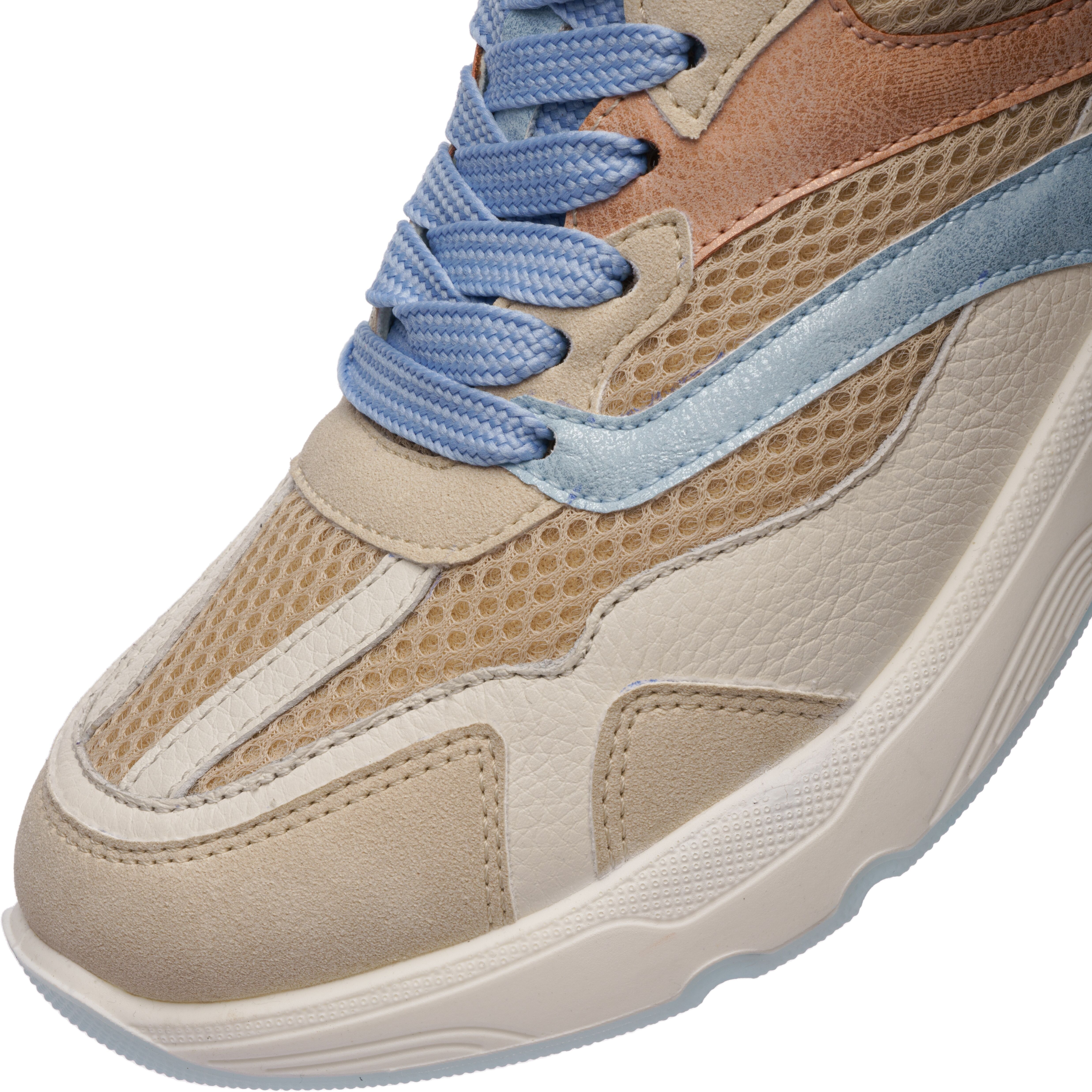 Keilsneaker ARA "BOSTON", Damen, Gr. 40, atmungsaktiv, beige (hellbeige, pastellfarben), Glattleder, Lederimitat, Textil, Schuhe Keilsneaker, Freizeitschuh, Halbschuh, Schnürer mit Logoprägung, Weite H hellbeige, pastellfarben 40, atmungsaktiv