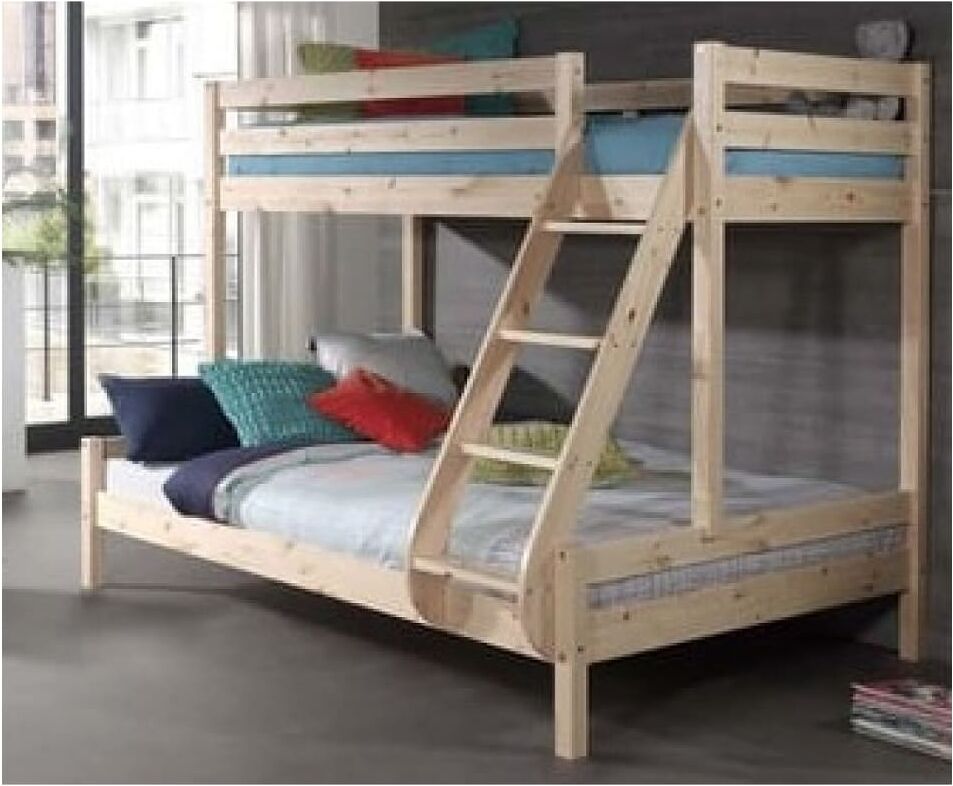 Vipack pino martin lit de famille pin naturel Beige 207x166x157cm
