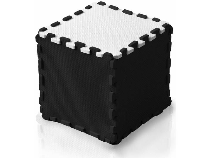 Kinderkraft Schaumstoffteppich Luno Schwarz und Weiß 30Stück (29,5x29,5) Spielbausteine, (Packung)