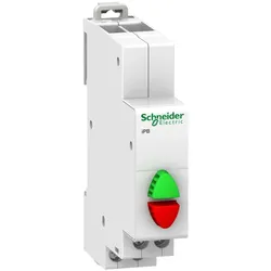 Schneider Electric A9E18034 Doppel-Drucktaster iPB, 1 Schließer + 1 Öffner, Taste grün/rot
