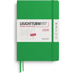 Leuchtturm 1917 Wochenplaner Spaltenformat 2026 EN A5, hellgrün