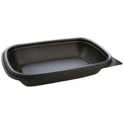 MONOUSO - Wiederverwendbare Plastikbehälter aus PP Schwarz 375ml 20x13x4cm 375ml (50 Stück)