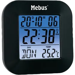 Mebus Digitaler Funkwecker ca. 8,5 × 8 × 1,8 cm - schwarz