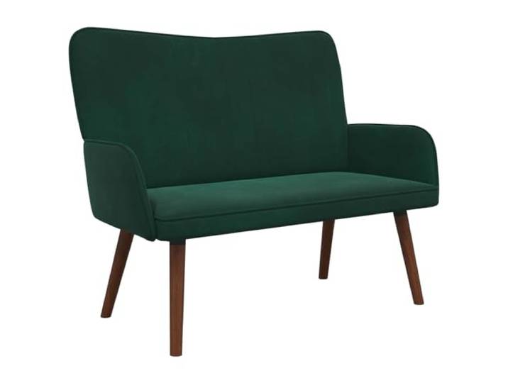 hliofuir 2-Sitzer Sofa Dunkelgrün 115x61x87cm Polstersofa Samt Couch Kompakte Samt-Couch für Wohnzimmer und Schlafzimmer, mit stabiler Konstruktion aus Metall und Holzwerkstoff.