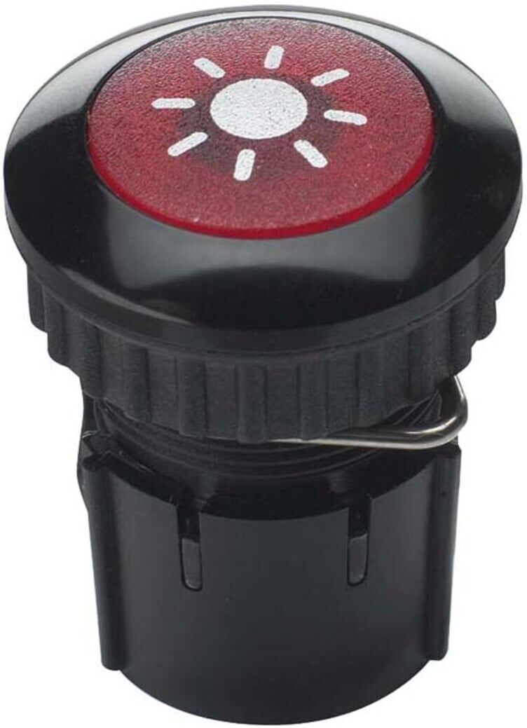 Grothe Klingeltaster rund 14,6mm Kn.rot, Hülse alu/sw PROTACT 100 LED (63032)