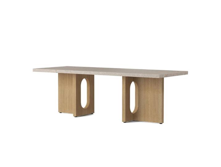 Audo - Androgyne Couchtisch 120 x 45 cm, Eiche natur / Kunis Breccia sand