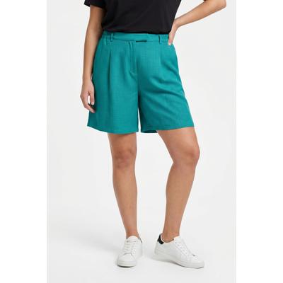 Shorts ONLY CARMAKOMA "CARBAY BERMUDA SHORTS WVN", Damen, Gr. 46, N-Gr, biscay bay, Web, Obermaterial: 100% Polyester, unifarben, kniefrei, Hosen Shorts