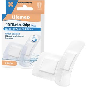 Lifemed Pflaster Aqua, 10 Strips, wasserdicht, 2 Größen