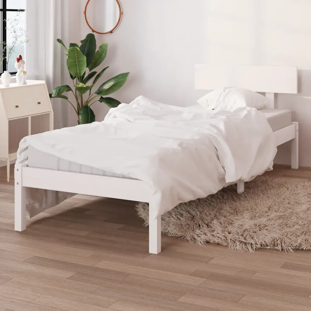 Ebern Designs Garric Solid Wood Bed white Single (3')