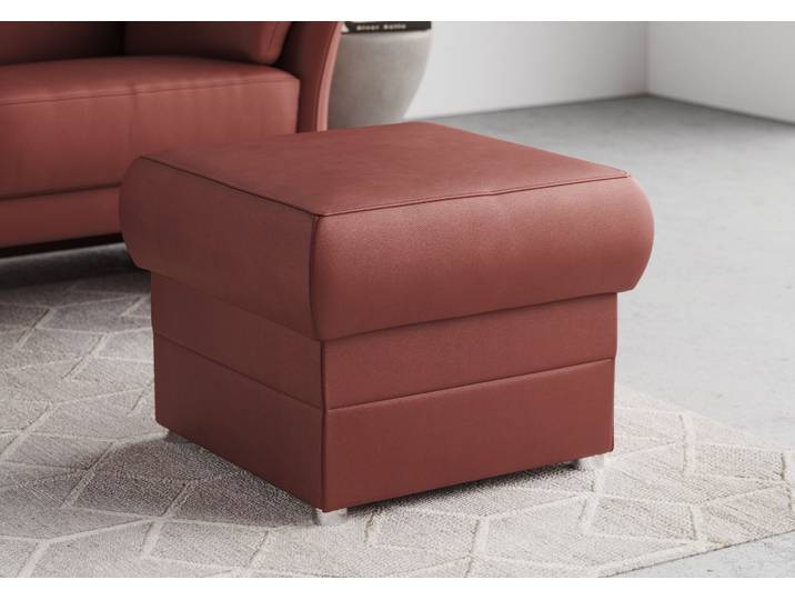 Hocker, 59x46 cm, Mikrofasern, Rot, Kompakt & Bequem, Modern, Domo-Collection