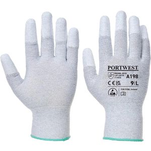 Portwest Arbeitshandschuhe Antistatisch, A198GRRXL, PU-Beschichtung, grau, Größe 10 / XL