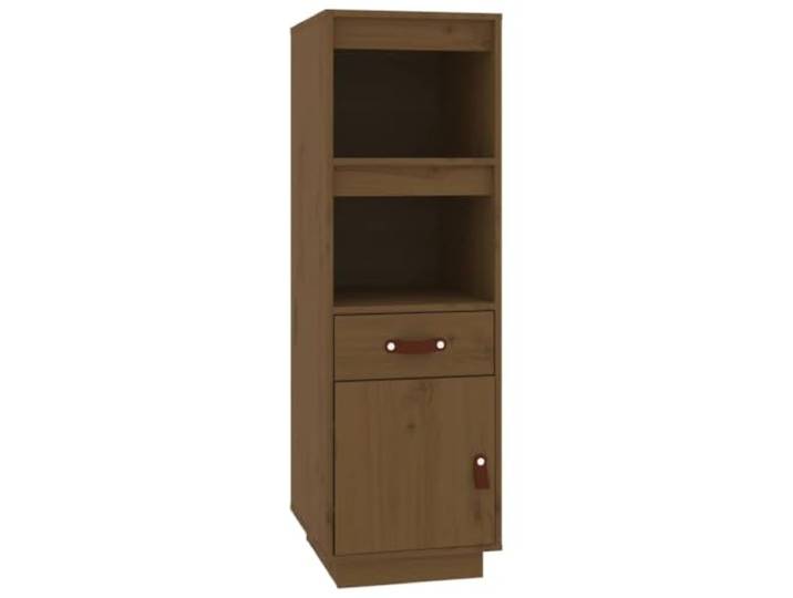HGFDVCMR Highboard Honigbraun 34x40x108.5 cm Kiefer Massivholz Kompakter Standregal Schrank aus massiver Kiefer mit offenen Fächern für Wohnzimmer und Schlafzimmer.