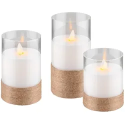 Goobay, LED Kerzen, LED-Echtwachs-Kerzen (3x)