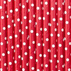 500x Papierstrohhalme, rot, 19,5cm