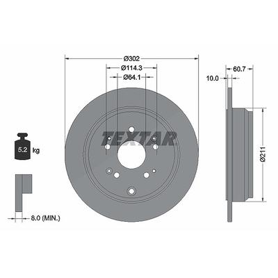 Textar Bremsscheibe [Hersteller-Nr. 92227203] für Honda