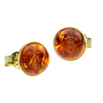 Paar Ohrstecker OSTSEE-SCHMUCK "- Classic 8 mm - Gold 333/000 - Bernstein" Gr. 9, gold (gold 333, goldfarben, gelb), Ohrringe, Damen, 9, Gelbgold 333