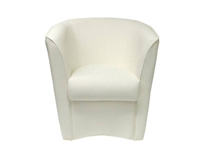 Fauteuil - VALENTINA - Éco-cuir blanc - Confortable - Design contemporain - 1 place
