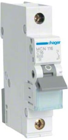 Hager Disjoncteur unipolaire C-16A, 6kA MCN116 (MCN116)
