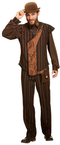 Steampunk-Kostüm "Zeitreise" für Herren, braun