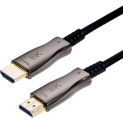 Value HDMI Anschlusskabel HDMI-A Stecker 10 m Schwarz 14.99.3488 8K UHD, Aktiv mit Signalverstärkung, AOC (Aktives optisches Kabel) HDMI-Kabel
