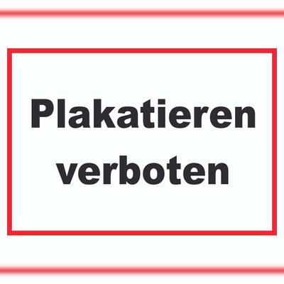 HB-Druck Plakatieren verboten Schild A5 (148x210mm)