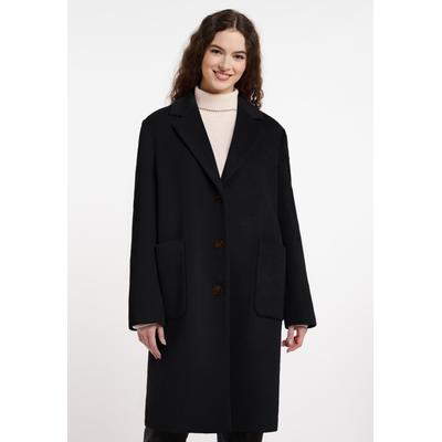 Wintermantel FRIEDA & FREDDIES "Frieda & Freddies Klassischer Wollmantel mit Reverskragen", Damen, Gr. 36, schwarz, 70% Polyester, 30% Wolle, Mäntel Wintermantel