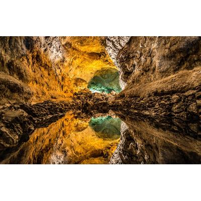 Fototapete PAPERMOON "Höhle mit Wasser", bunt, B:3m L:2,23m, Vlies, Tapeten