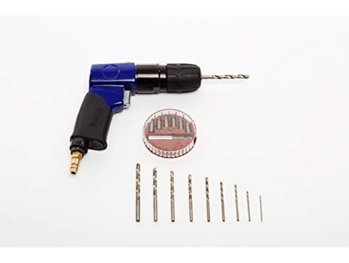 MICHELIN Coffret Perceuse Pneumatique - 10 Forets - 6 Embouts de Vissage - Mandrin Autoserrant - Flacon d'Huile - Consommation d'Air : 170 l/min - Pression d'Utilisation : 6 bar