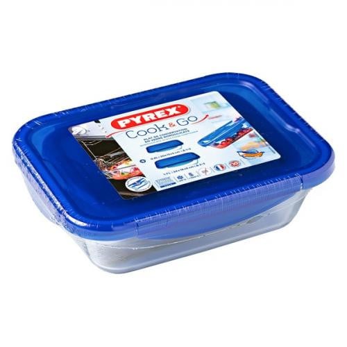 Pyrex Cook & Go Lunchbox-set van 2 stuks, transparant, van borosilicaatglas