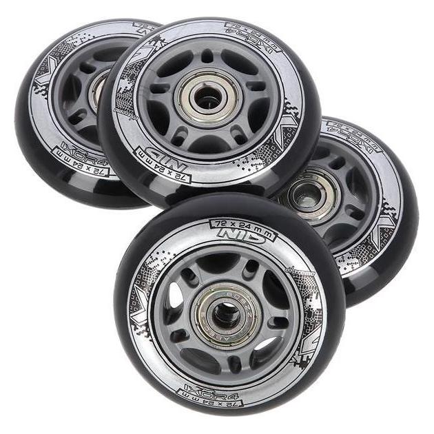 Nils VE 72x24 82A Schwarz N (4 Stk.) + ABEC-9 (8 Stk.) SET (72 mm, 82a) (5907695557251)