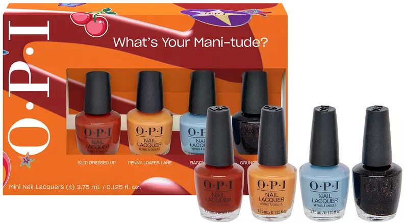 OPI - Fall '25 Nail Lacquer 4PC Mini-Pack klassischer Nagellack. Bis zu 7 Tage lang Halt. ProWide Pinsel für makelloses Auftragen. Farbecht, wischfest und trocknet schnell, 4x3.75 ml, Multicolor